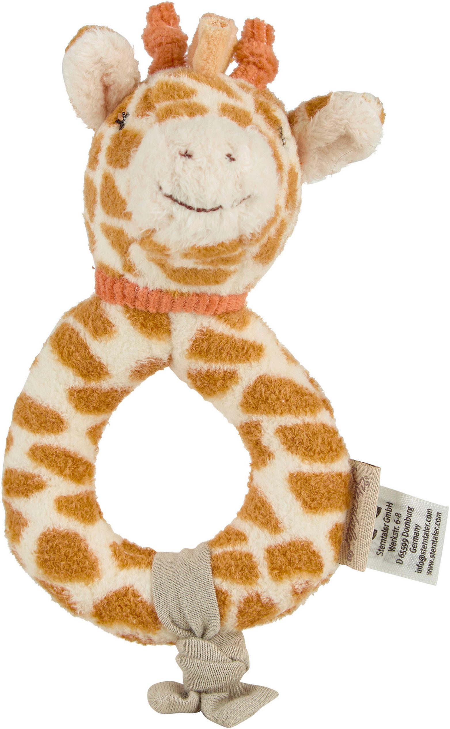 Sterntaler® Greifling Giraffe Kaya Knoten, mit Rassel beige|braun