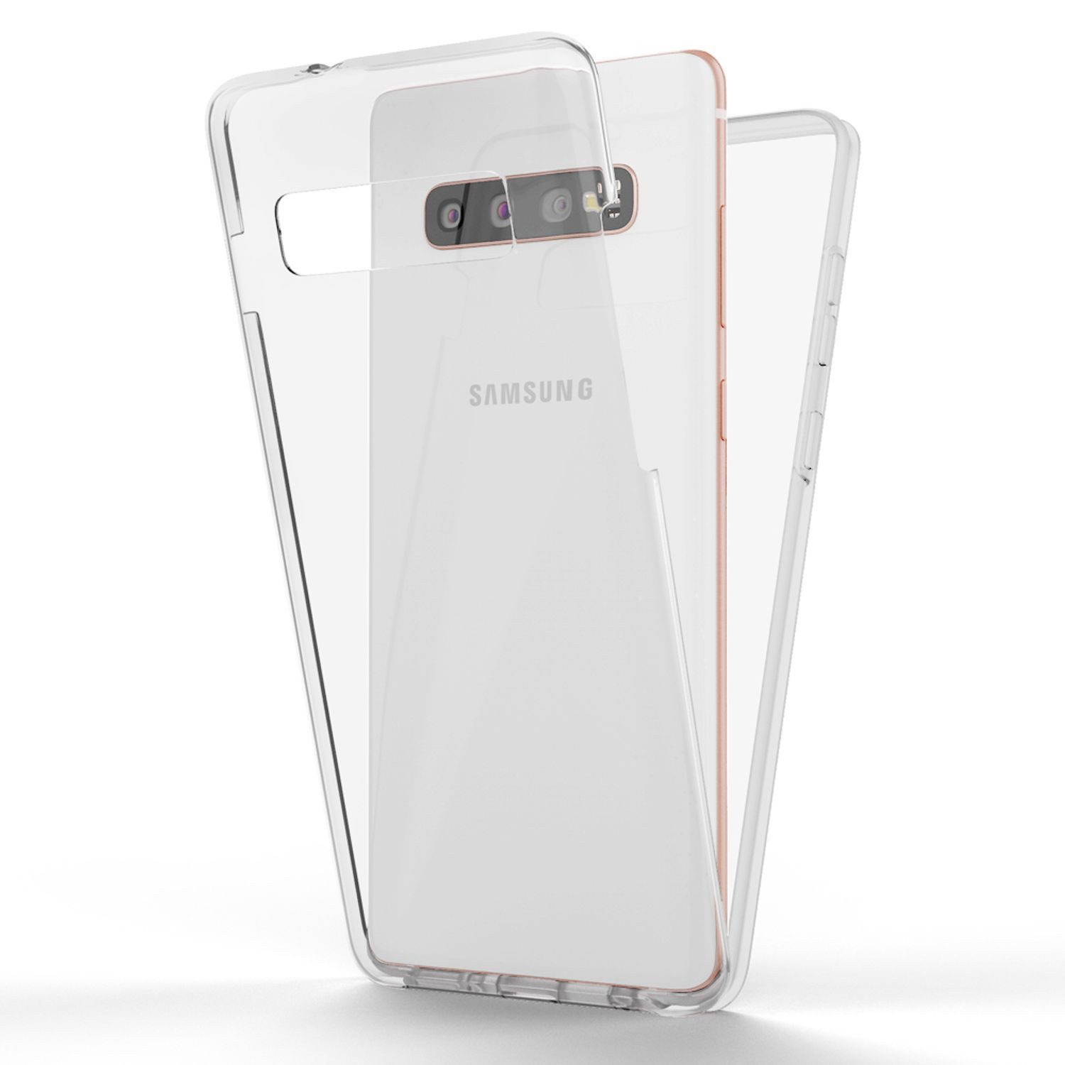 Nalia Smartphone-Hülle Samsung Galaxy S10 15,5 cm (6,1 Zoll), Klare 360 Grad Hülle / Rundumschutz / Transparent / Displayschutz Case