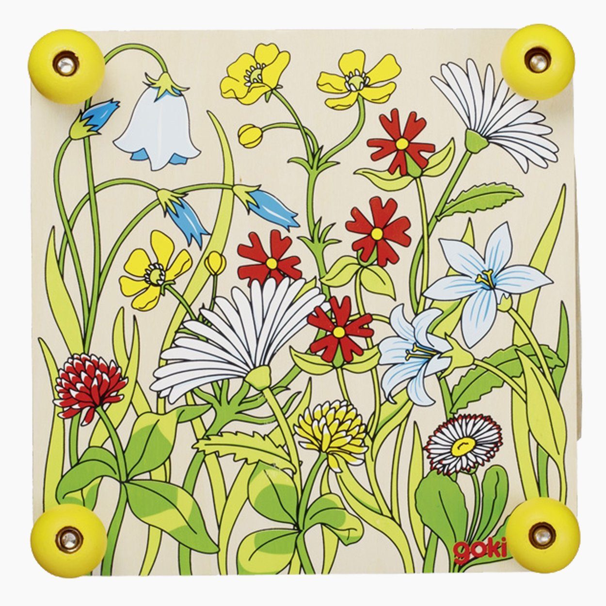 goki Spielzeug-Gartenset Blumenpresse Frühlingswiese, (packung), Blätter und Blüten zum Basteln kinderleicht getrocknet