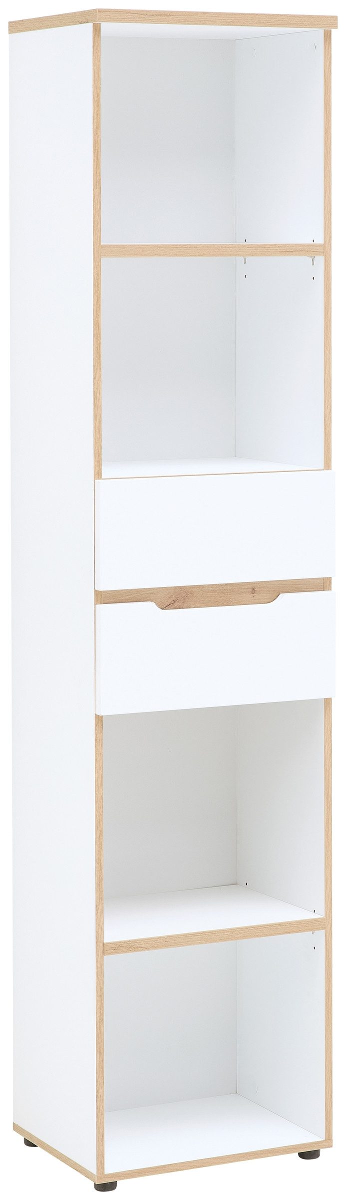 freiraum Aktenregal Memphis, in Weiß / Artisan Eiche Dekor - 45x197x38 (BxHxT)