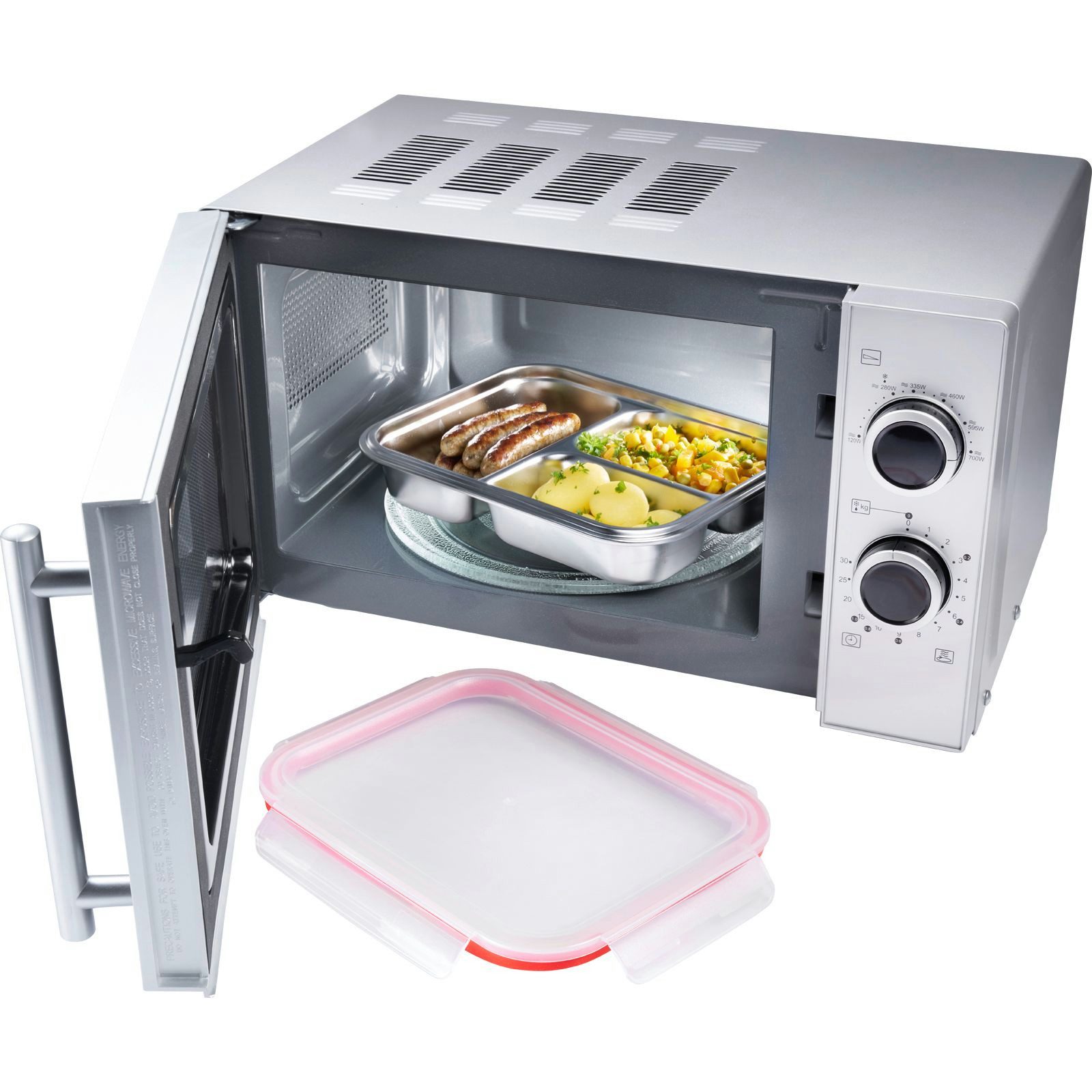 WESTMARK Lunchbox Edelstahl Lunch Box/ Frischhaltedose, geteilt, 280 + 280 + 4, Edelstahl 18/8, Polyprophylen (PP), Silikon, (1-tlg), Made in Germany, 5 Jahre G – Bild 4 von 4