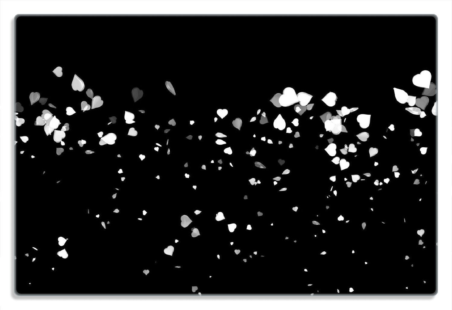 schwarzem Wallario 1-St), 4mm, (inkl. 20x30cm Konfetti-Herzen Gummifüße vor rutschfester Hintergrund, Frühstücksbrett Weiße