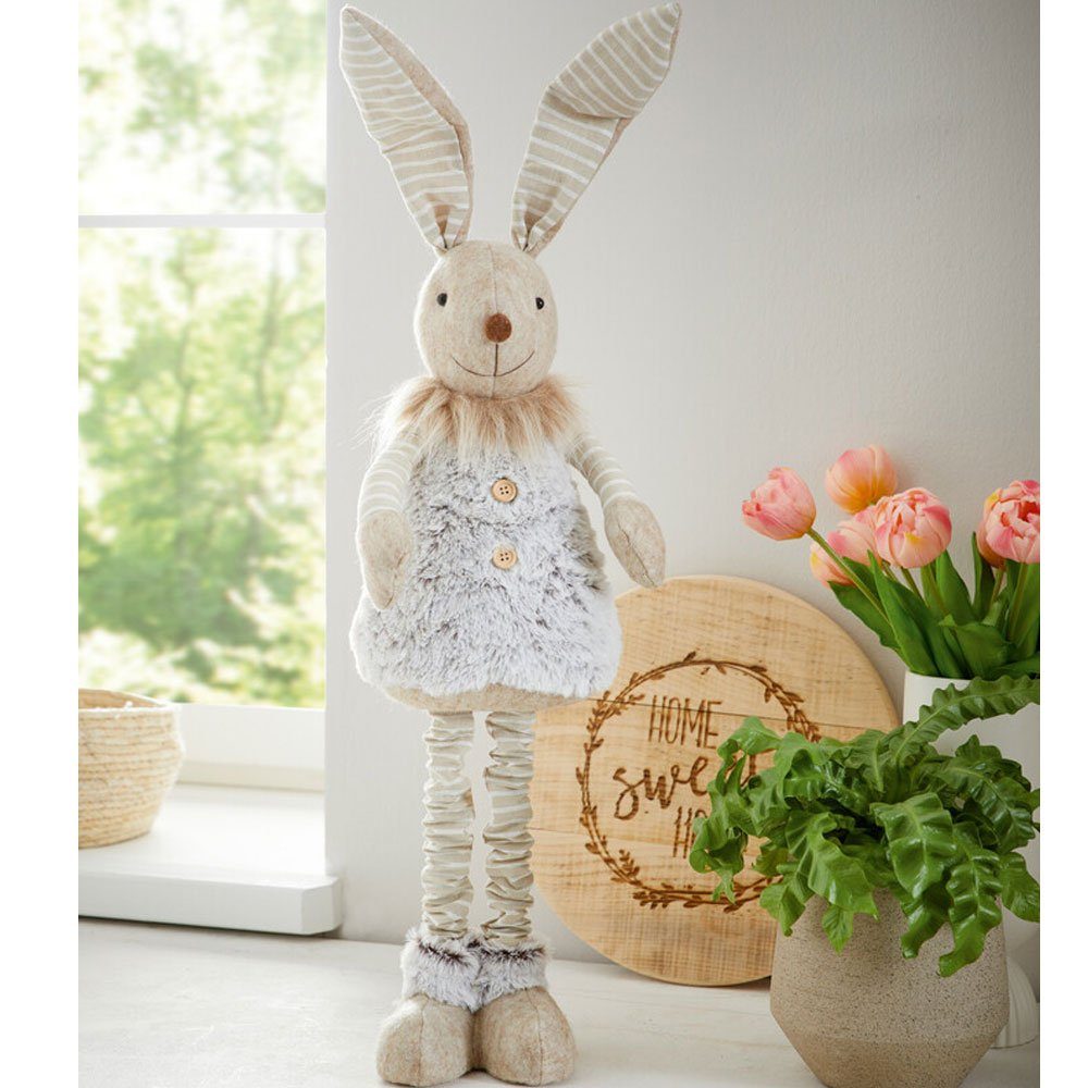 Home-trends24.de Osterhase Osterhase Hasenfigur Hase Ostern Osterdeko Figur Textil