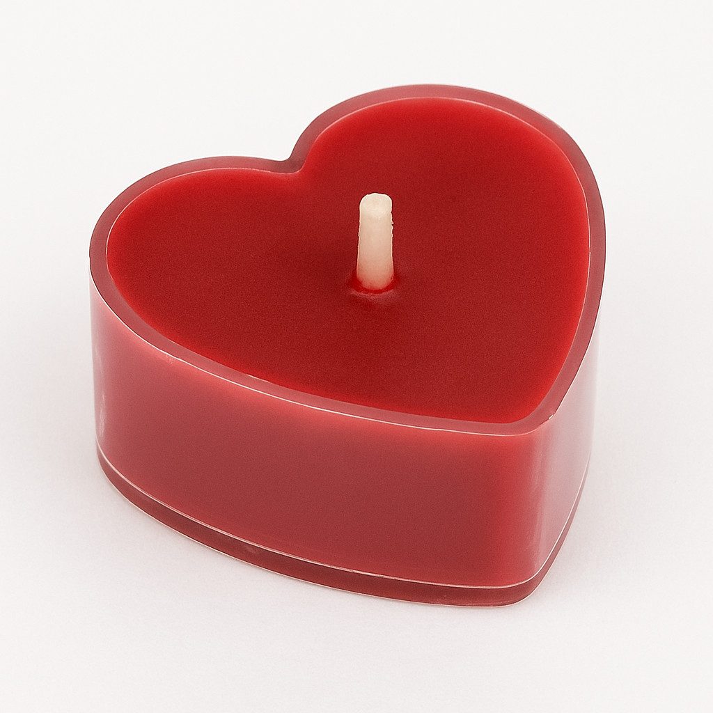 what the shop Teelicht Teelichter Herzform – 8 Stück in Herzverpackung, rot oder weiß, 4x4 cm, Romantischer Kerzenschein für jeden Anlass
