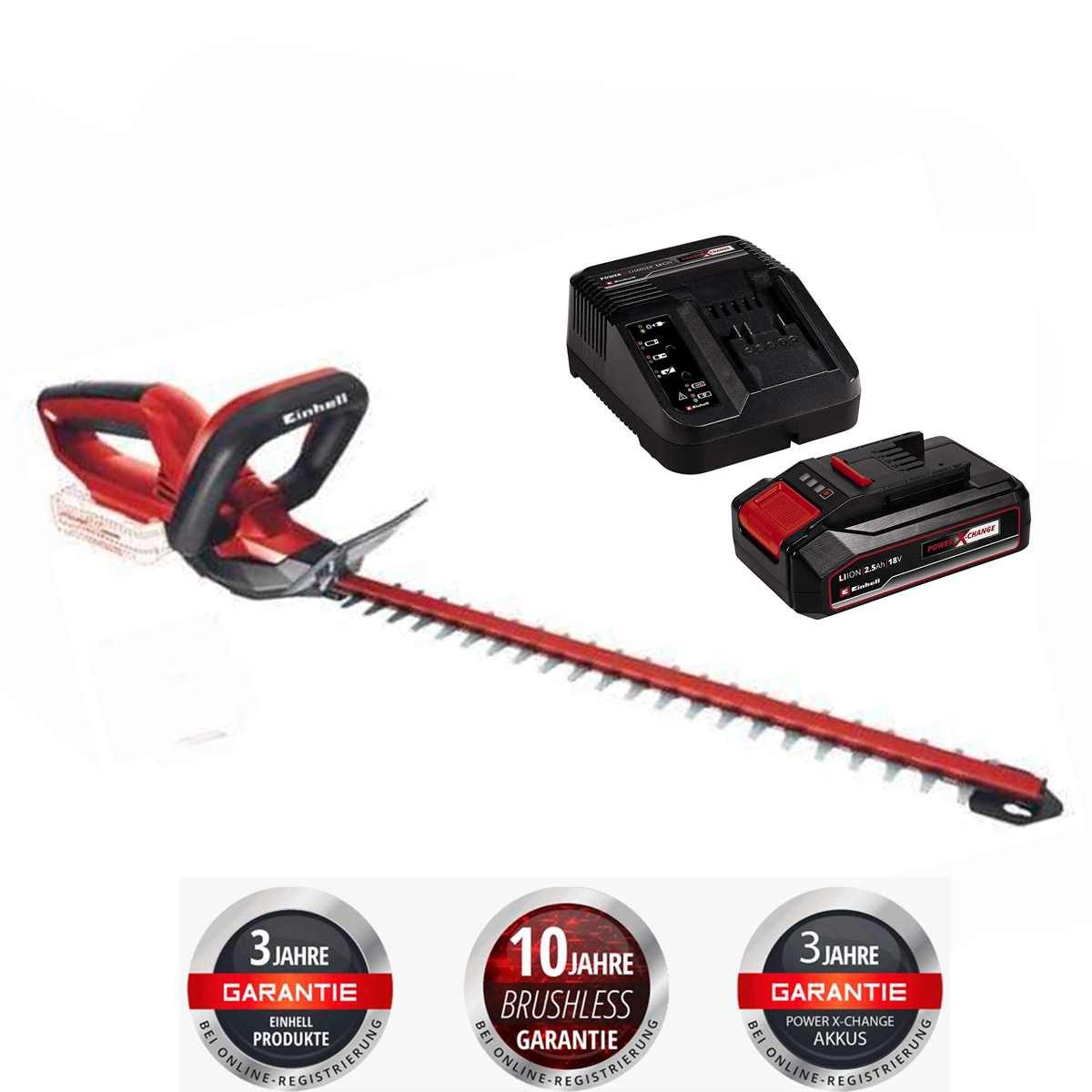 Einhell Akku-Heckenschere Akku-Heckenschere GC-CH 1846 Li- 18 V 6 cm mit Akku 2.5 Ah Ladegerät