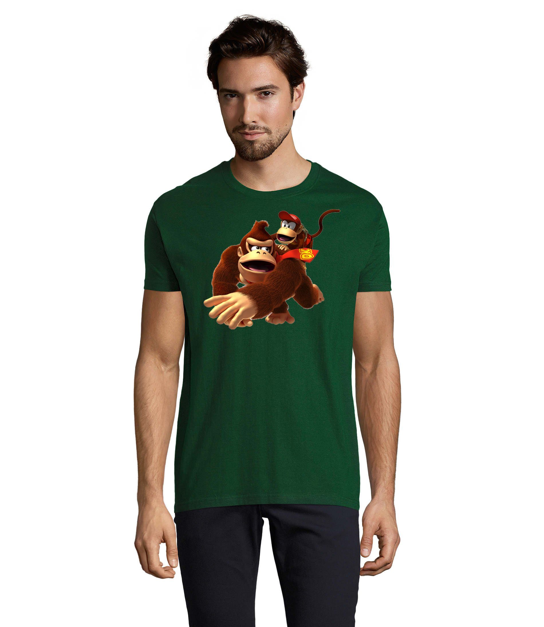 Blondie & Brownie T-Shirt Herren Donkey Diddy Kong Spiele Konsole Nerd Nintendo Flaschengrün | T-Shirts