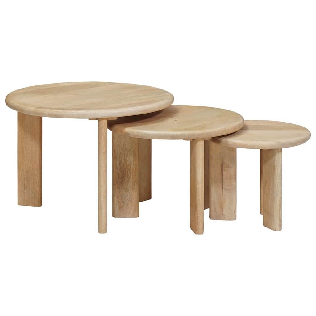 vidaXL Couchtisch Nesting-Couchtische 3 stk. Schwarz Ø 54 x 40 cm (3-St)