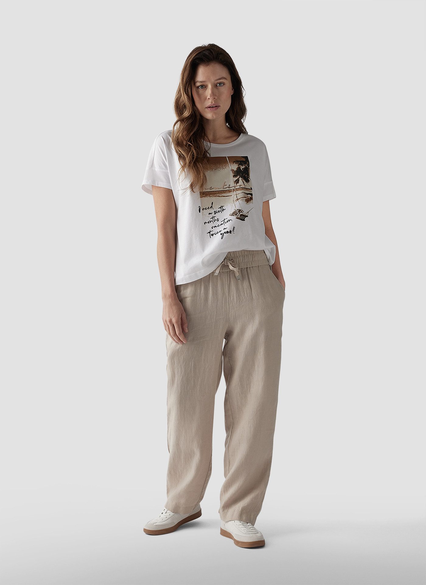 LeComte Jerseyhose LeComte Leinenhose mit Gummibund