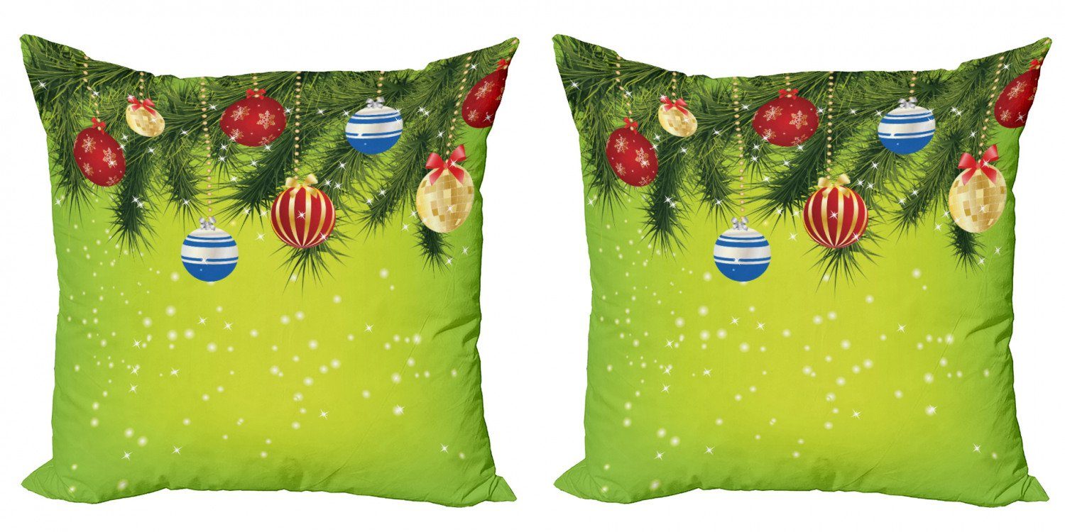 (2 Weihnachten Modern Verzierungen Hängende Kissenbezüge Doppelseitiger Digitaldruck, Stück), Abakuhaus Accent