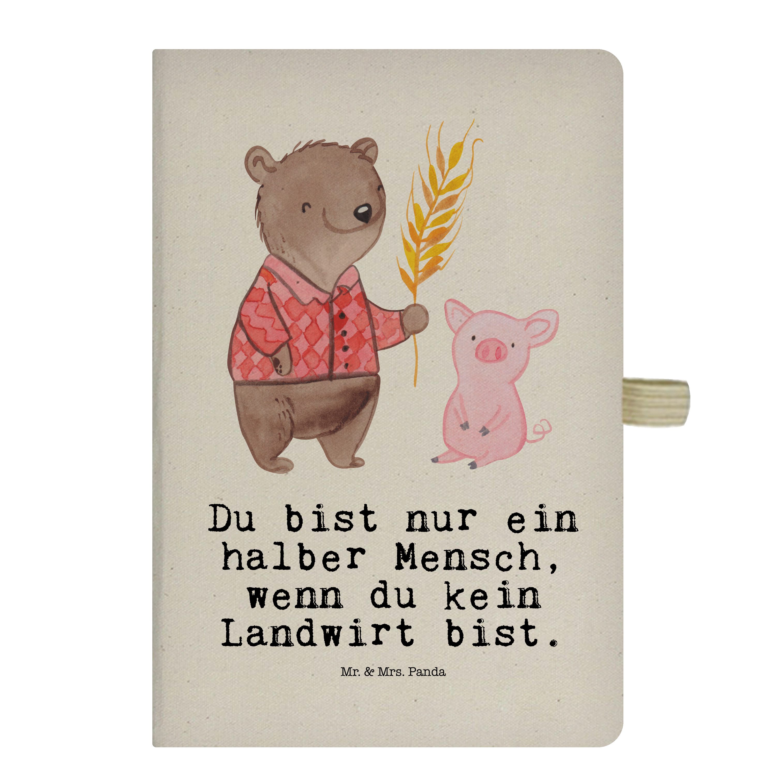 Herz Geschenk, Mrs. & Transparent A - - Notizbuch mit Landwirt Mrs. Mr. Schreibbuch, Bauernhof, Panda Panda & Mr.