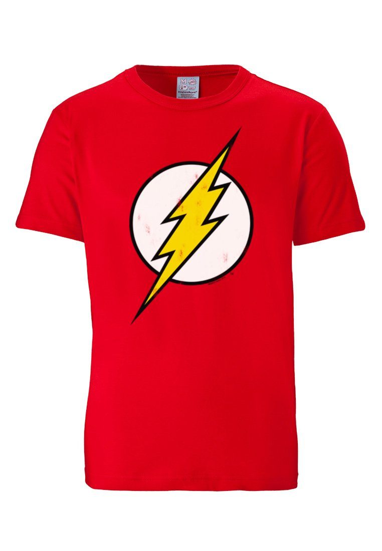 Rote LOGOSHIRT T-Shirt Blitz - mit DC - Flash Der coolem Frontdruck Logo