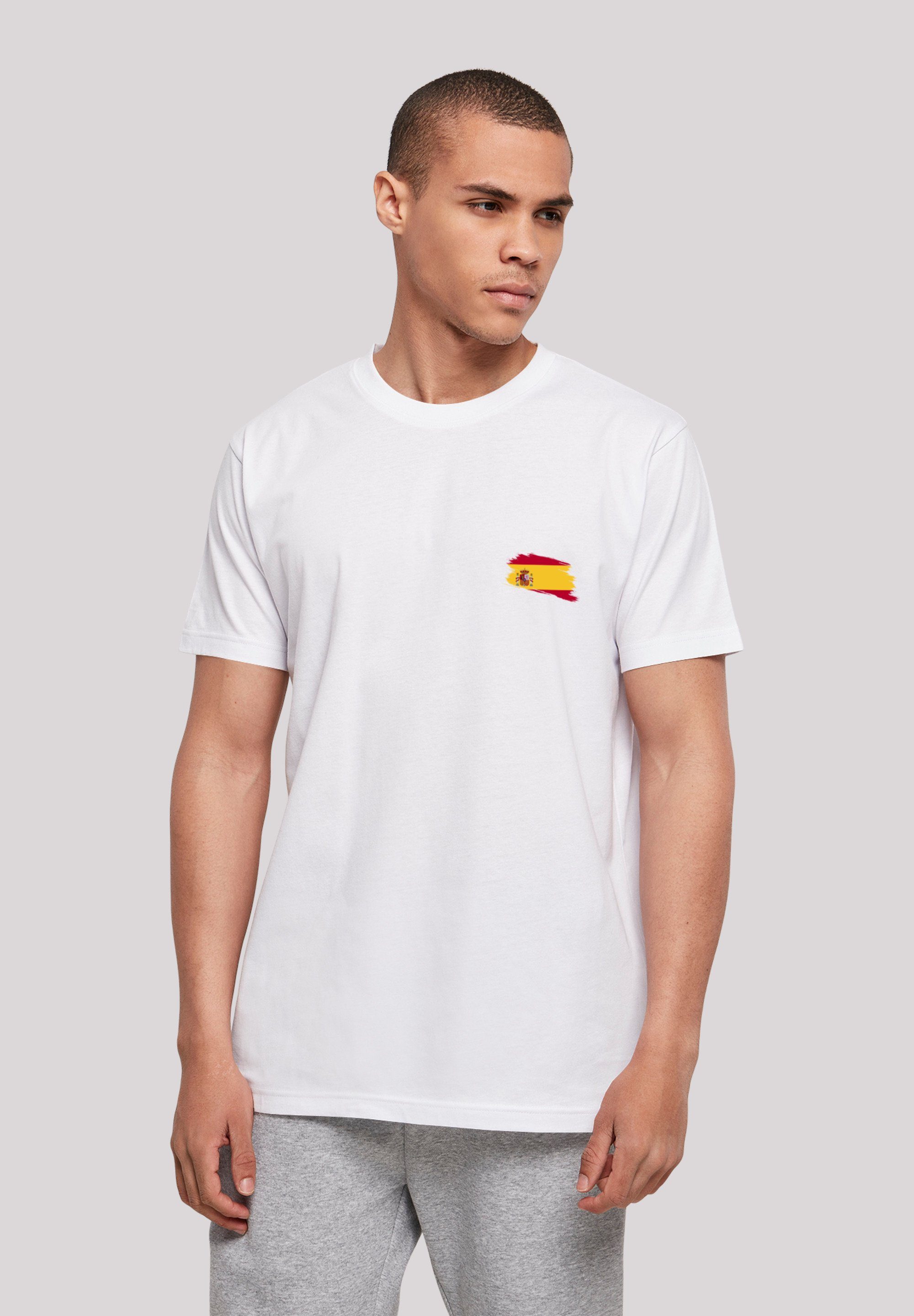 F4NT4STIC T-Shirt Spanien Flagge Spain Print weiß