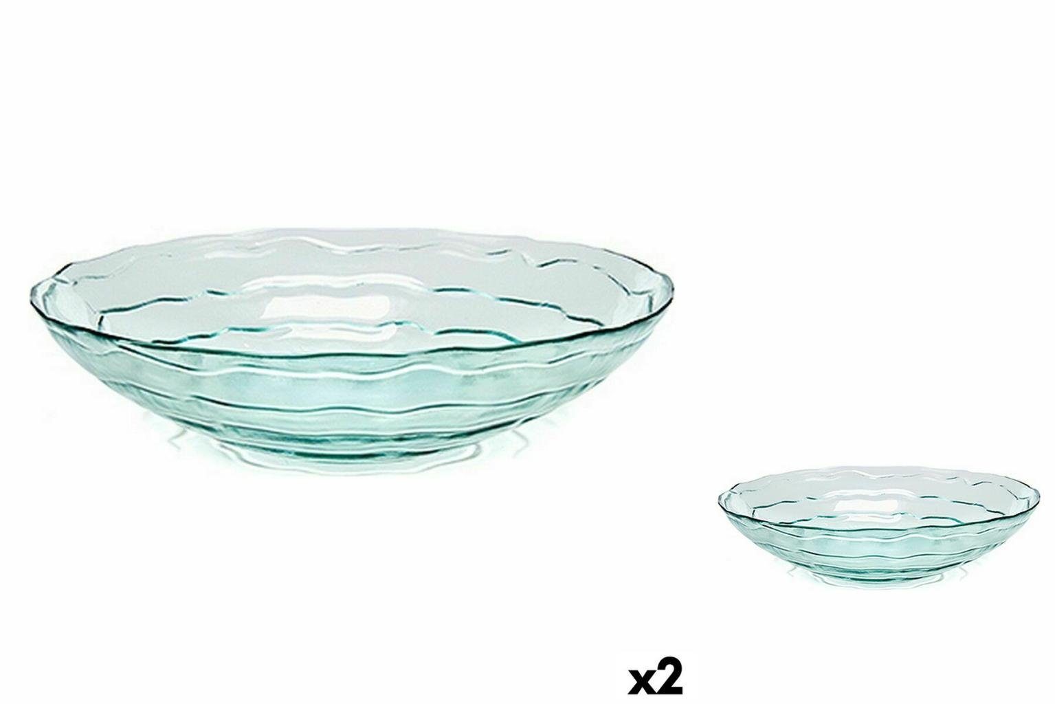 9,5 2 Glas Bigbuy Durchsichtig Tischdekoration Dekoschale Stück cm x Recyceltes x 39 39