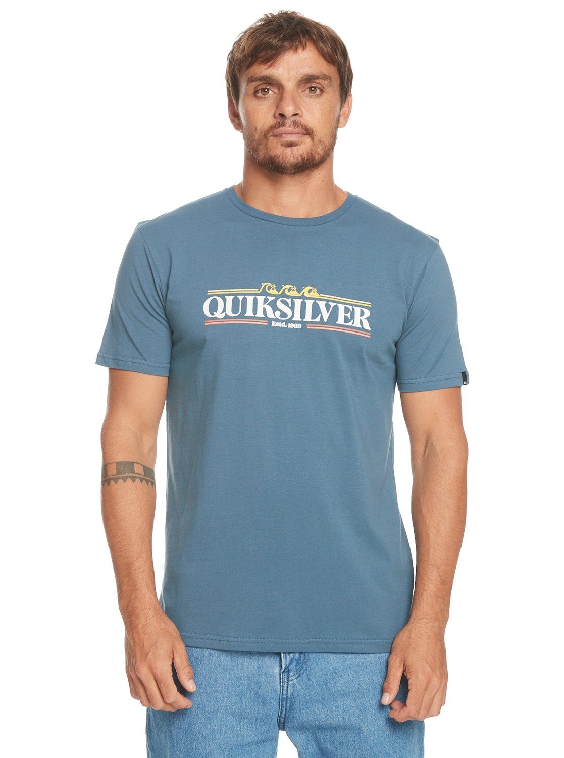[Versand täglich außer an Feiertagen] Quiksilver T-Shirt Gradient Bering Line Sea