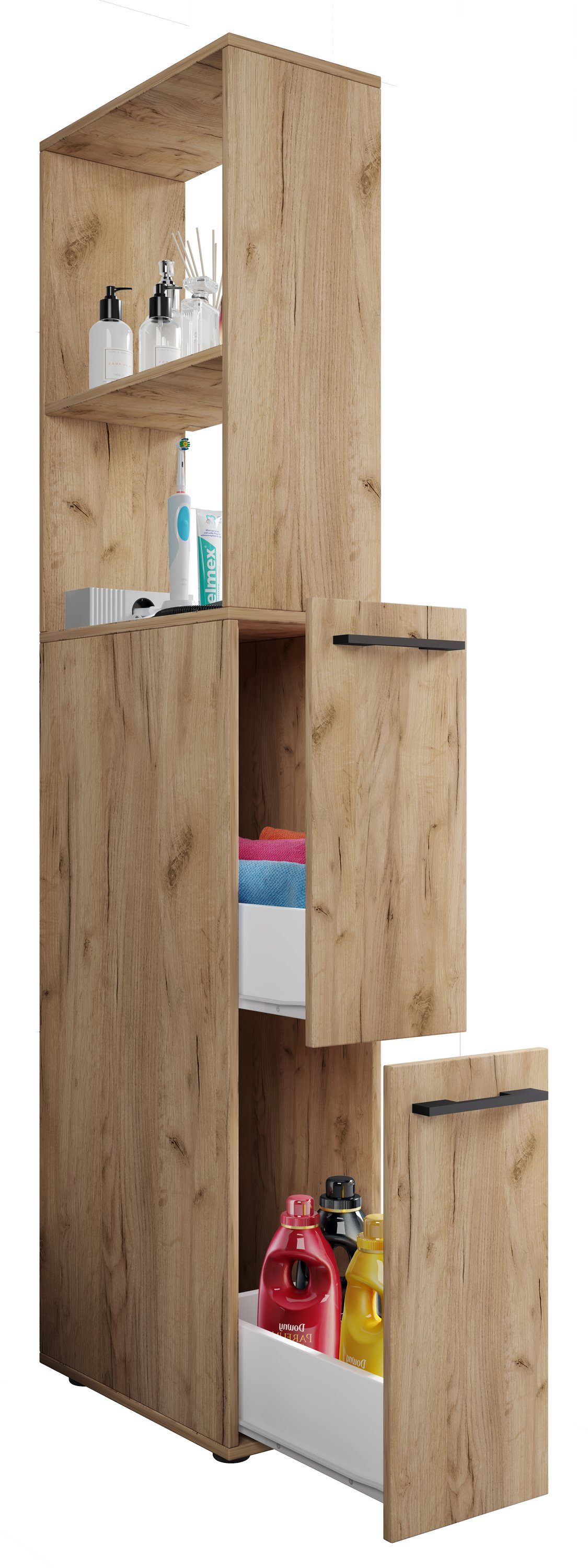 VCM Hochschrank Holz Badmöbel Nischenschrank Schublade Sadilo XL günstig online kaufen