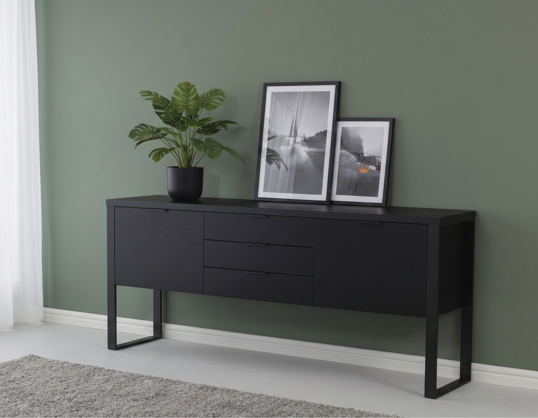 Jahnke Sideboard LOOP SB 180, Sideboard,2 Türen + 3 Schubladen, Metallrahmen, Breite 180 cm