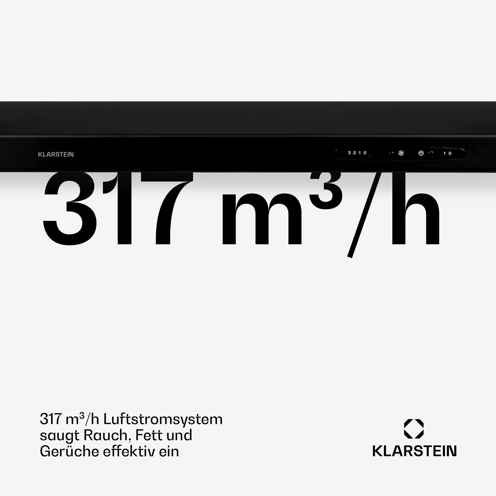 Klarstein Deckenhaube UW60BL Unterbauhaube Abluft 60 cm LED Dunstabzugshauben – Bild 5 von 5