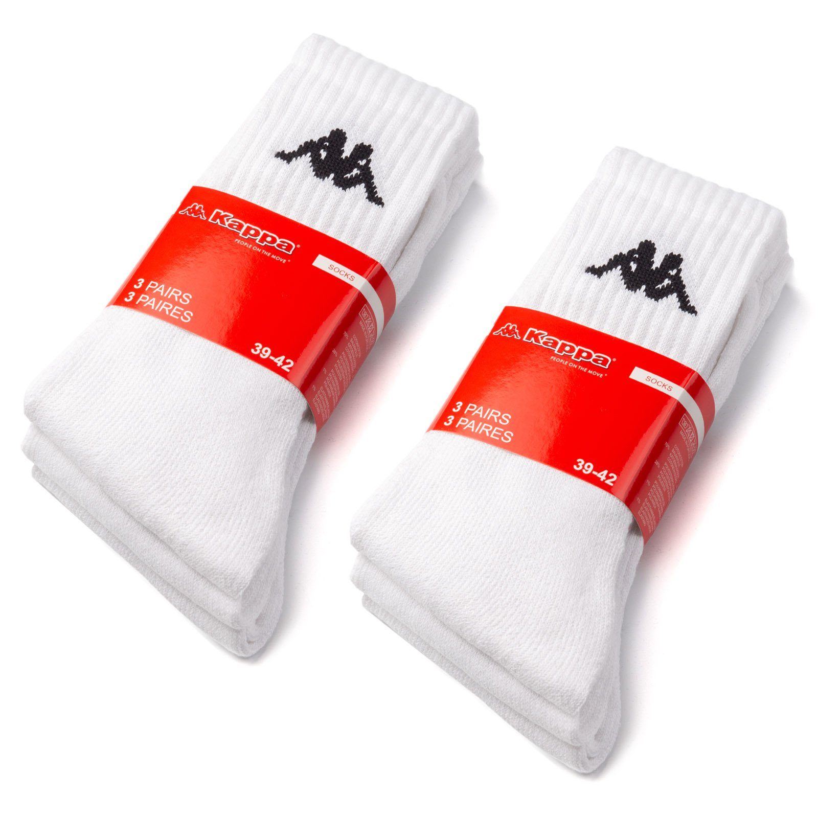 Sportsocken Paar Sportsocken 6 Baumwolle (Weiß, WP sockenkauf24 Socken 12 Herren Damen oder 43-46) 6-Paar, & KAPPA Arbeitssocken