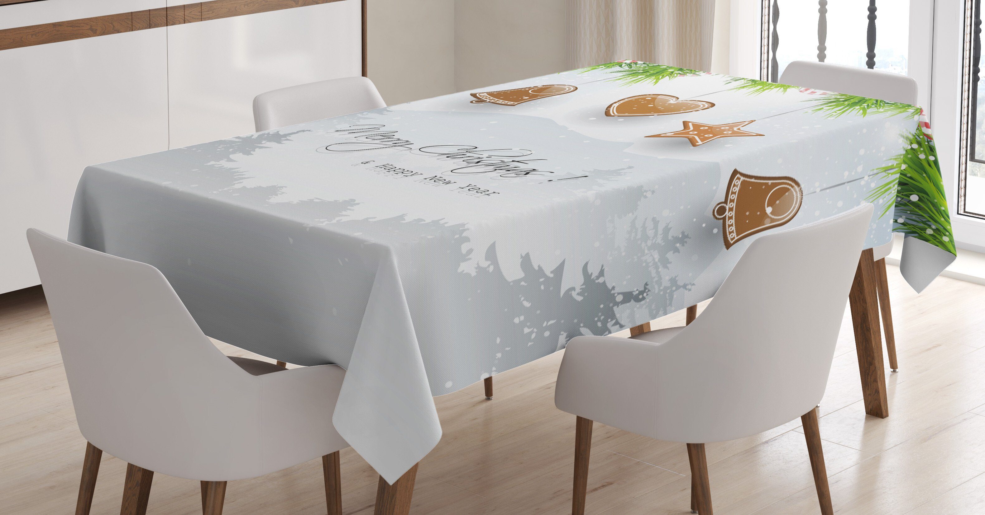 Abakuhaus Tischdecke den Klare Lebkuchen-Tanne Waschbar Weihnachten geeignet Für Außen Farben, Farbfest Bereich
