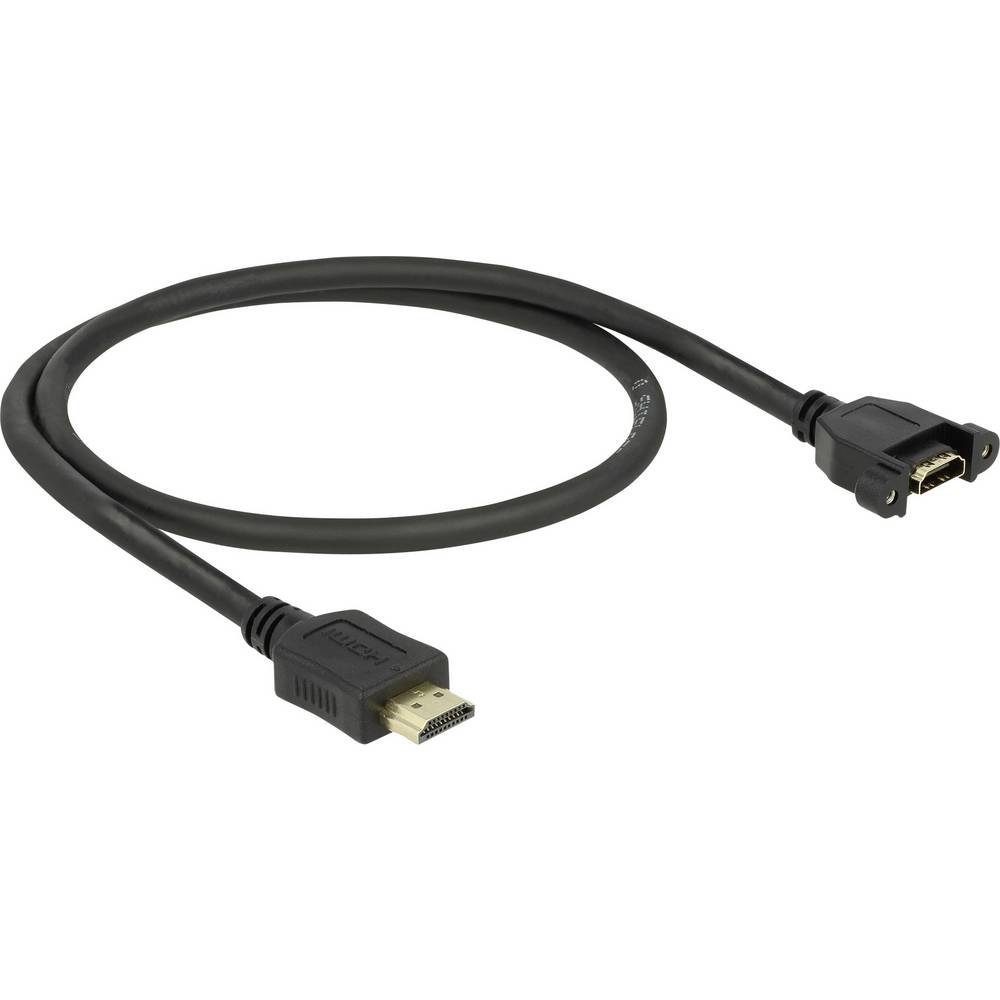 Delock Kabel HDMI-A Stecker - HDMI-A Buchse zum Einbau HDMI-Kabel, High Speed-HDMI mit Ethernet, vergoldete Steckkontakte