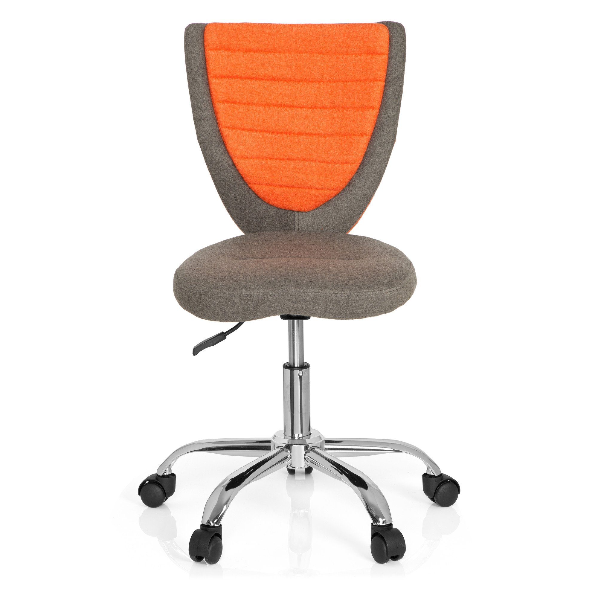 hjh OFFICE Drehstuhl Kinderdrehstuhl KIDDY COMFORT Stoff ohne Armlehnen (1 St), mitwachsend, ergonomisch Grau/Orange