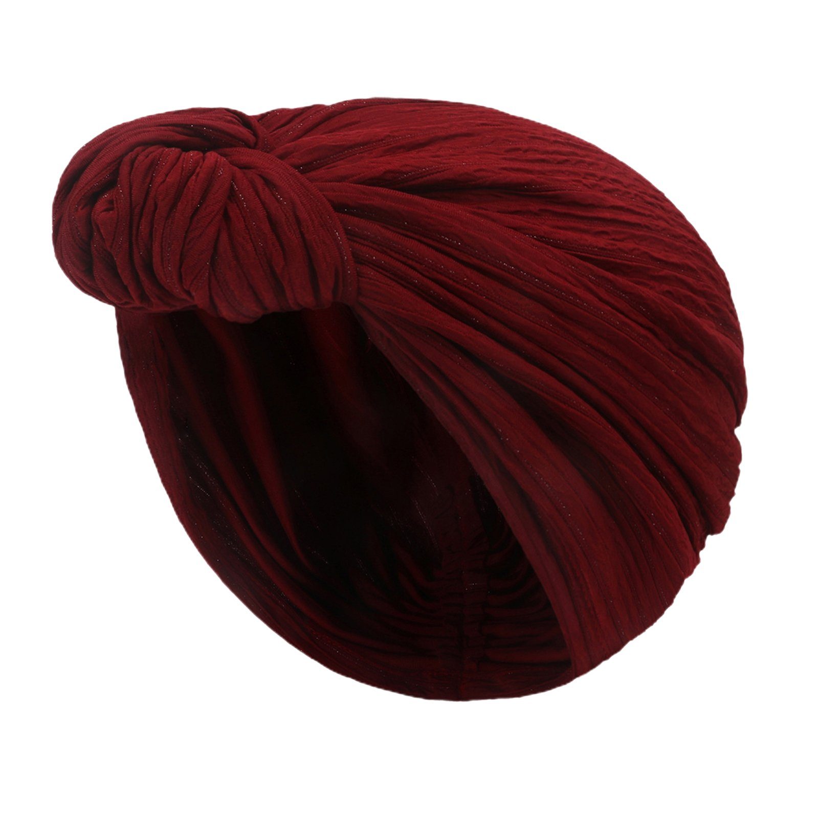 Blusmart Stirnband Modische Mütze Für Damen, Elastische Baumwolle, Knotenmütze, Stirnband Weinrot