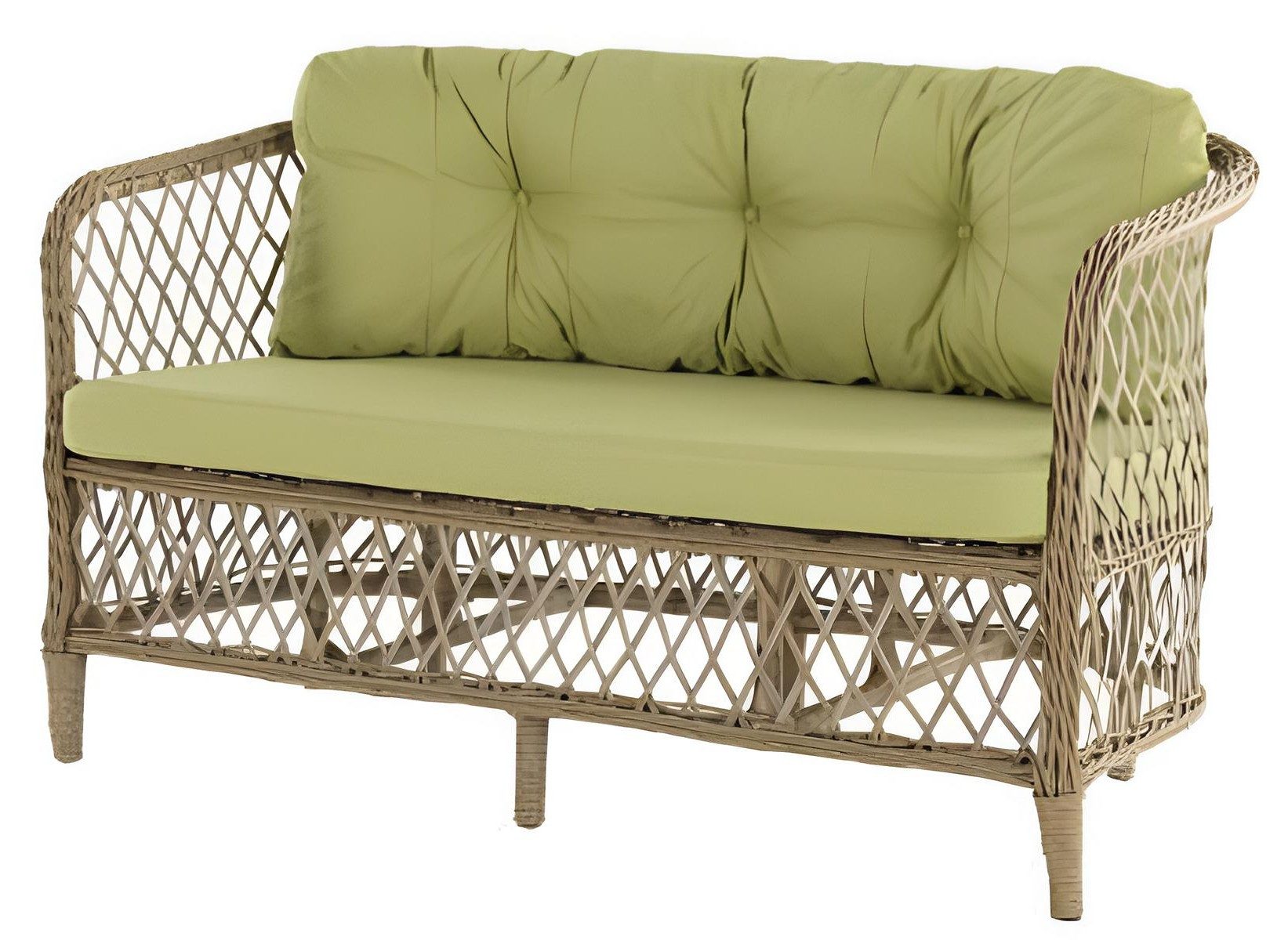 Xlmoebel Gartensofa Gartensofa in Salatfarben mit weichem Sitzkissen und Metallrahmen, 1 Teile, Made in Europa