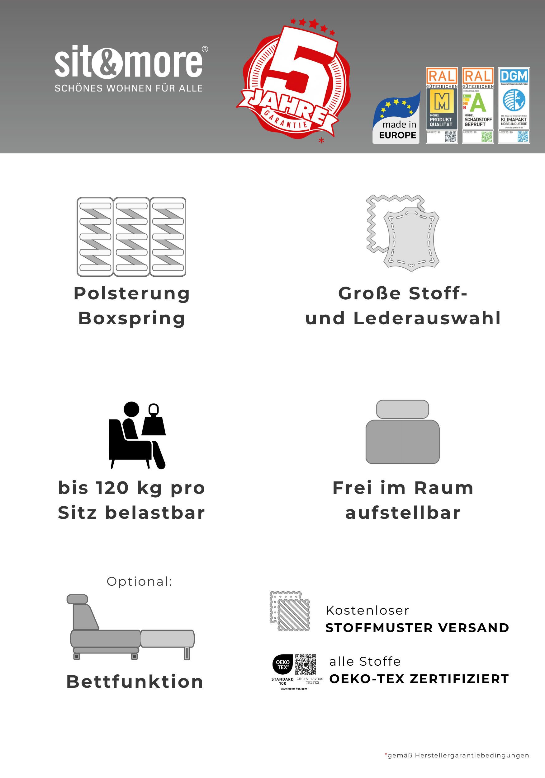 sit&more Sessel Ascara, inklusive komfortablem Federkern