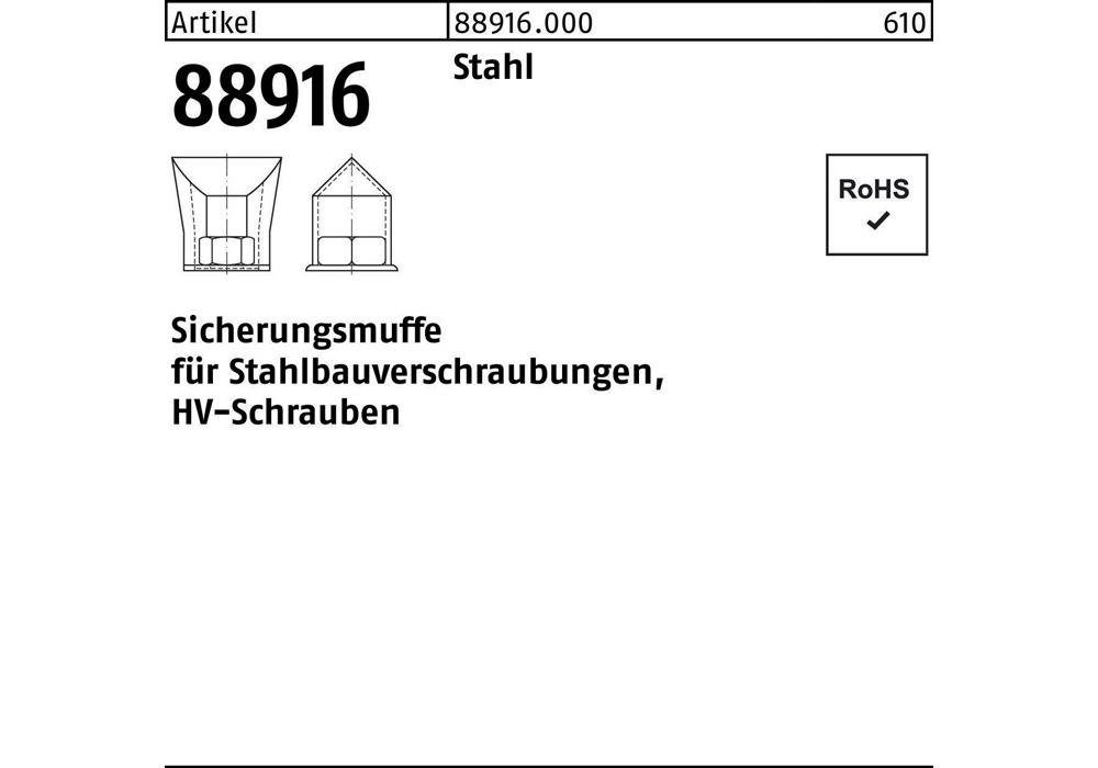 88916 12 M Sicherungsmuffe Torbeschlag f.HV Stahl R