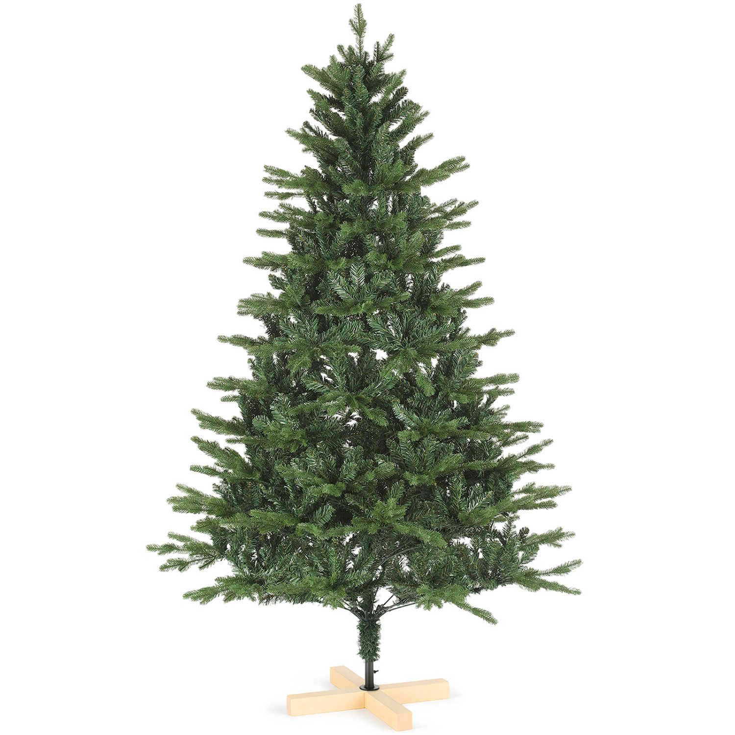 WILGOON Künstlicher Weihnachtsbaum Künstlicher Weihnachtsbaum, dichter Tannenbaum zu Weihnachten, 150 cm Weihnachtsbaum mit Holzfuß, Natürliches Design für festliche Stimmung