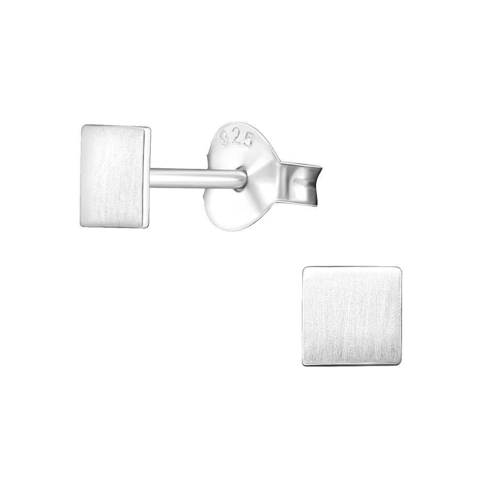 BUNGSA Ohrstecker-Set Ohrstecker Quadrat Ohrringe Stück), 2-tlg), 925 (1 aus Damen Paar Silber Ohrschmuck (2