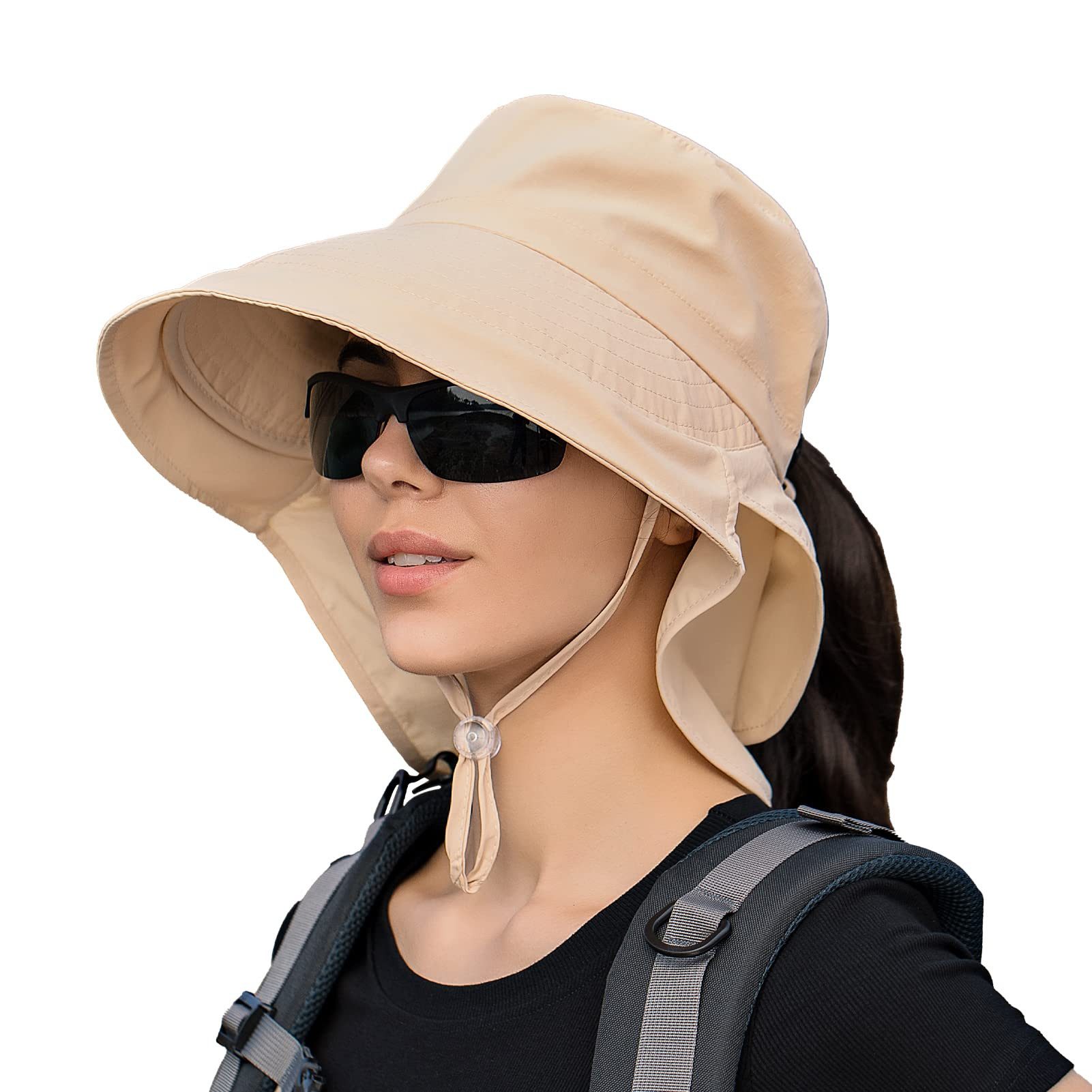 Coonoor Fischerhut Sonnenhut Damen UPF 50+ Outdoor UV Summer Cap mit Nacken günstig online kaufen