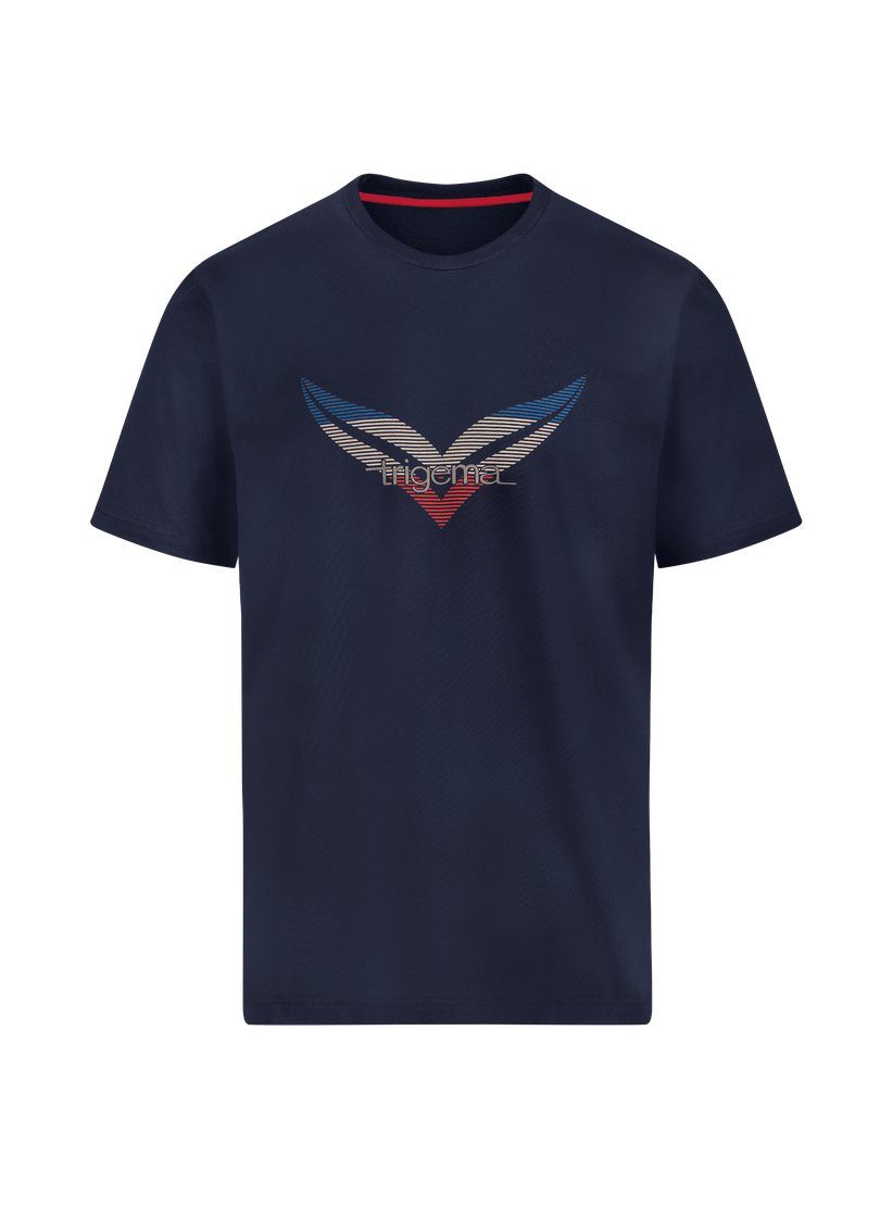 Trigema T-Shirt TRIGEMA T-Shirt mit großem Logo-Print navy-C2C