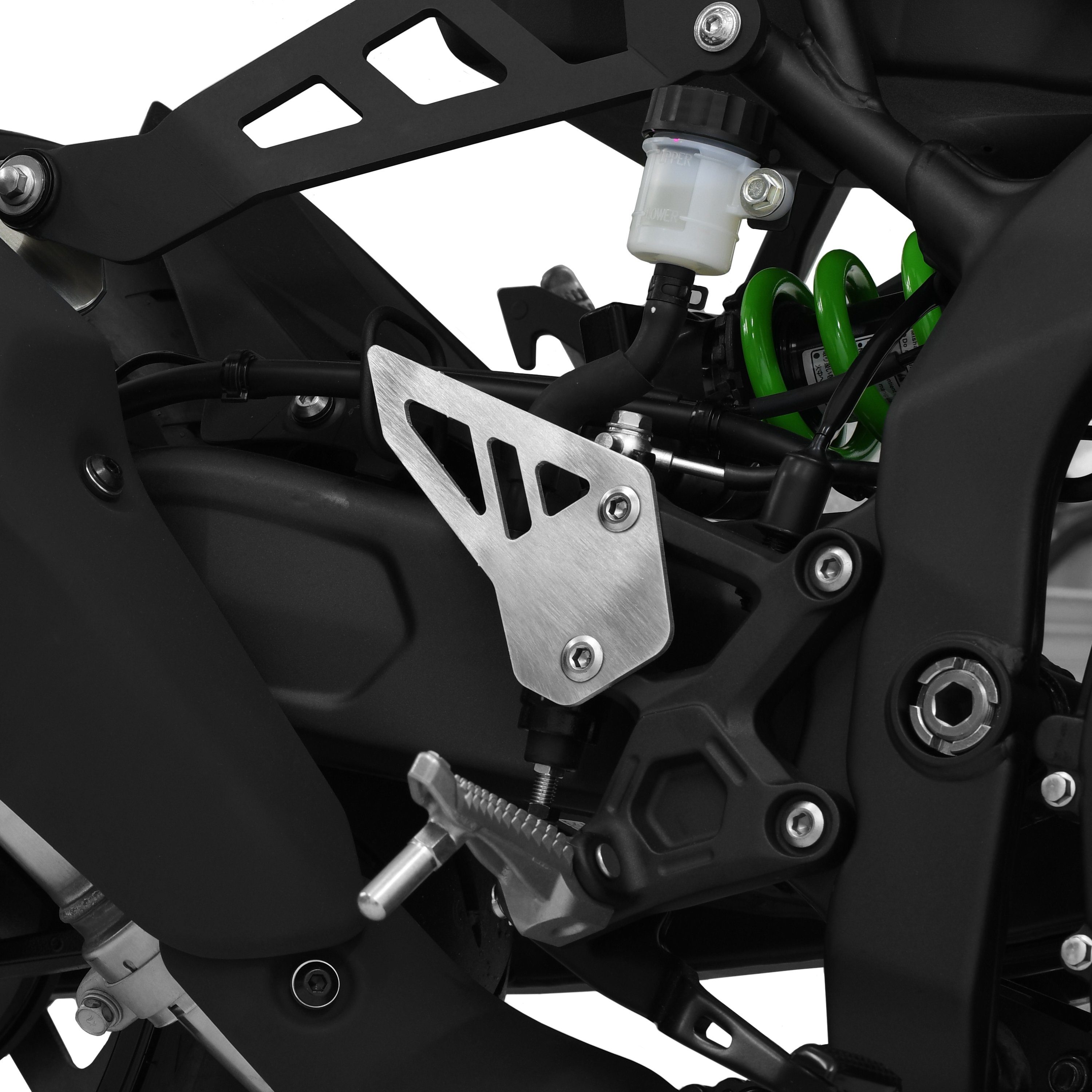 Kettenschutz Fersenschoner/ Fersenschutz kompatibel mit Kawasaki Ninja ZX-4RR silbe