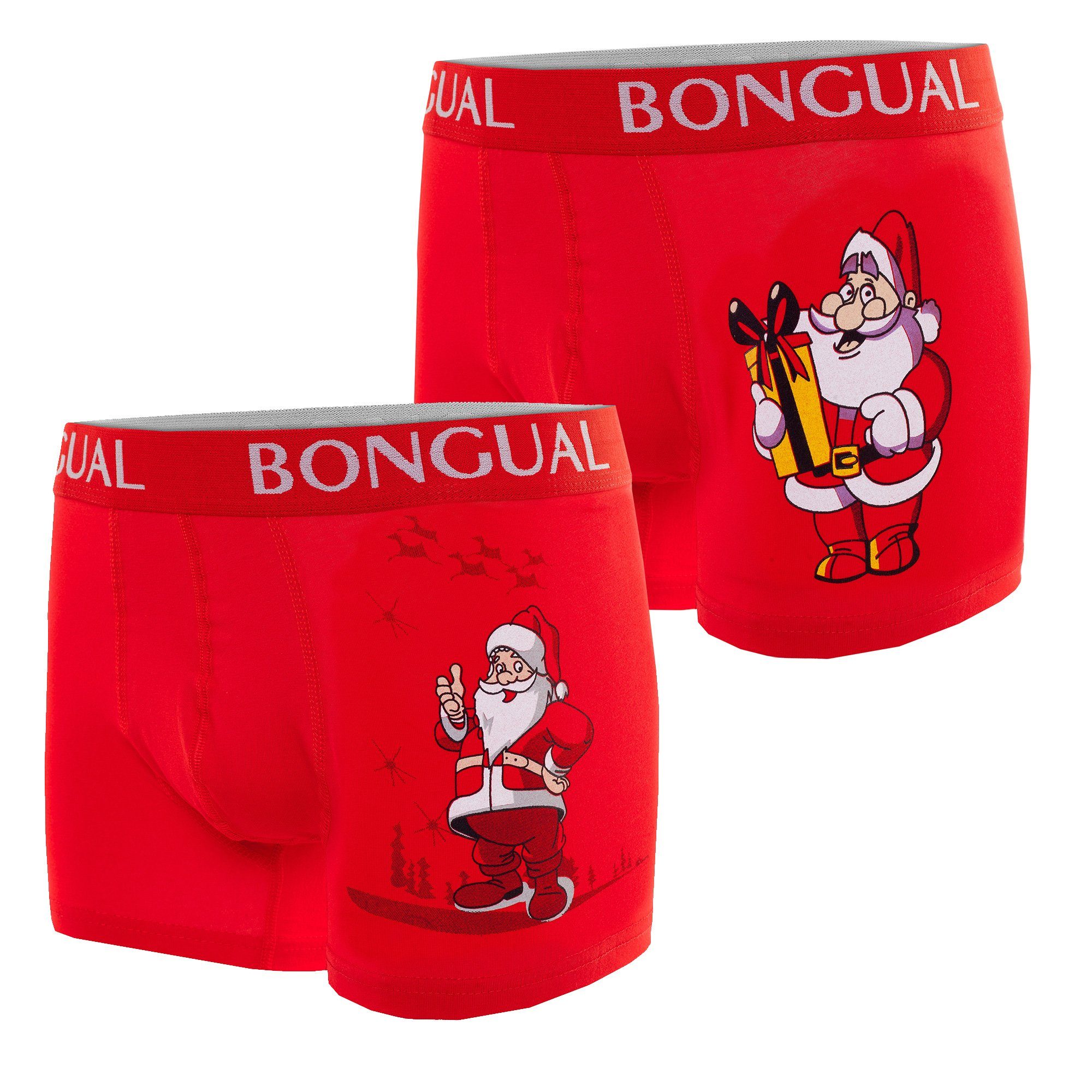 Bongual Boxershorts 2 Stück Retroshorts Santa Claus Motiv Weihnachtsunterho günstig online kaufen