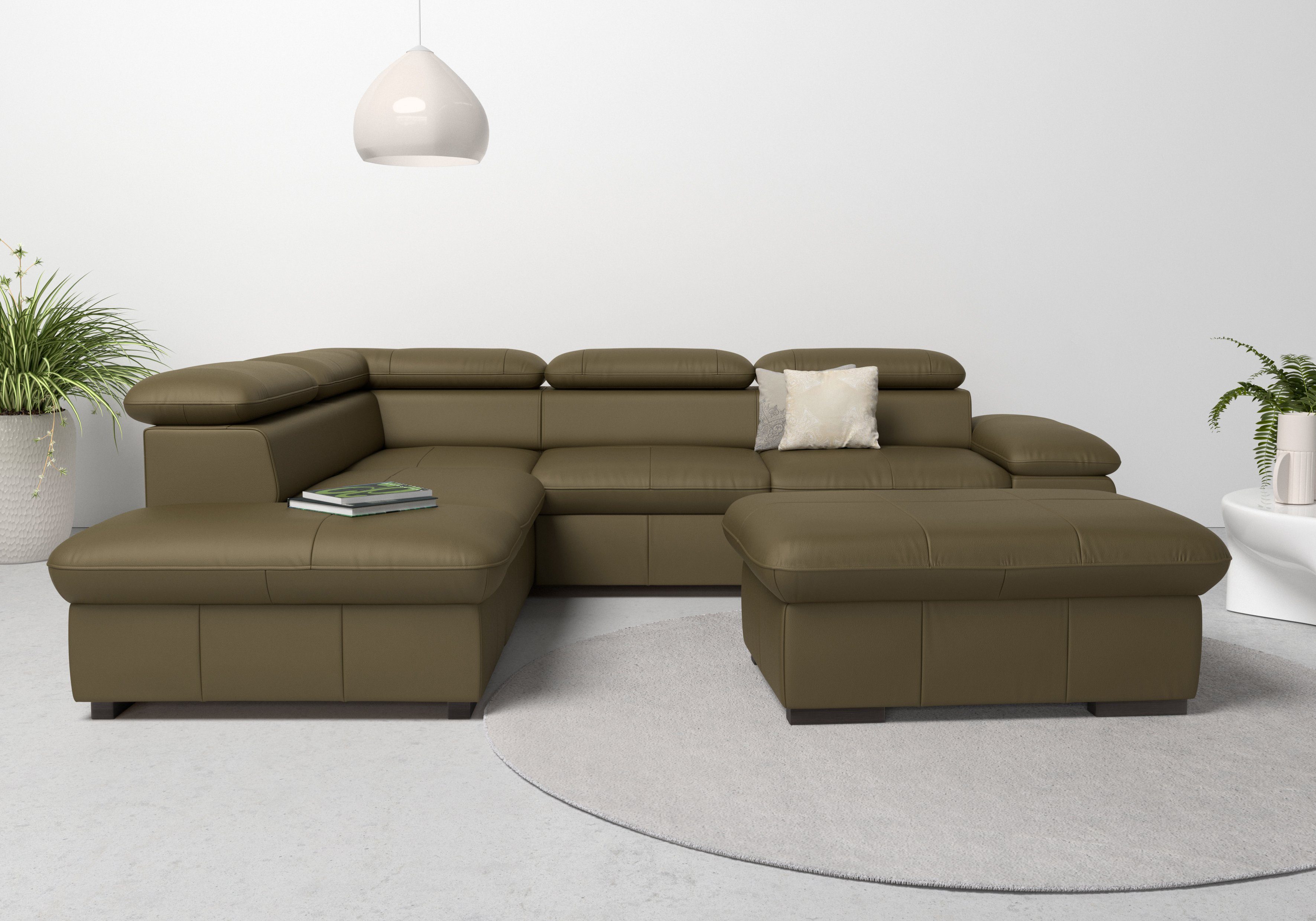 Home affaire Ecksofa Alberto L-Form, mit Kopfteilverstellung, wahlweise mit Bettfunktion