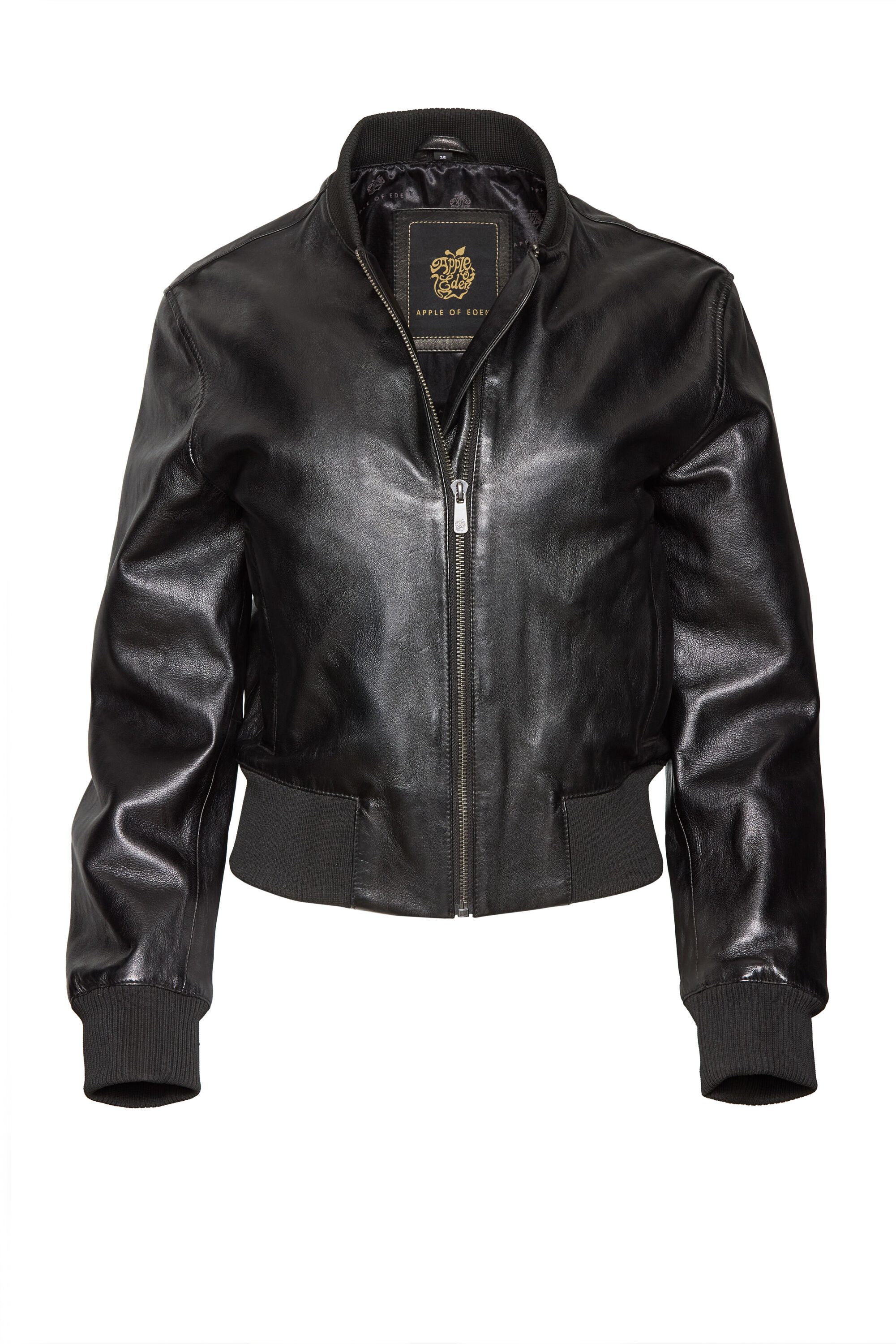 Apple of Eden Lederjacke (1-St) mit elastischem Bund & Eingrifftaschen