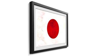 WandbilderXXL Bild mit Rahmen Japan, Flagge, Wandbild, in 4 Größen erhältlich