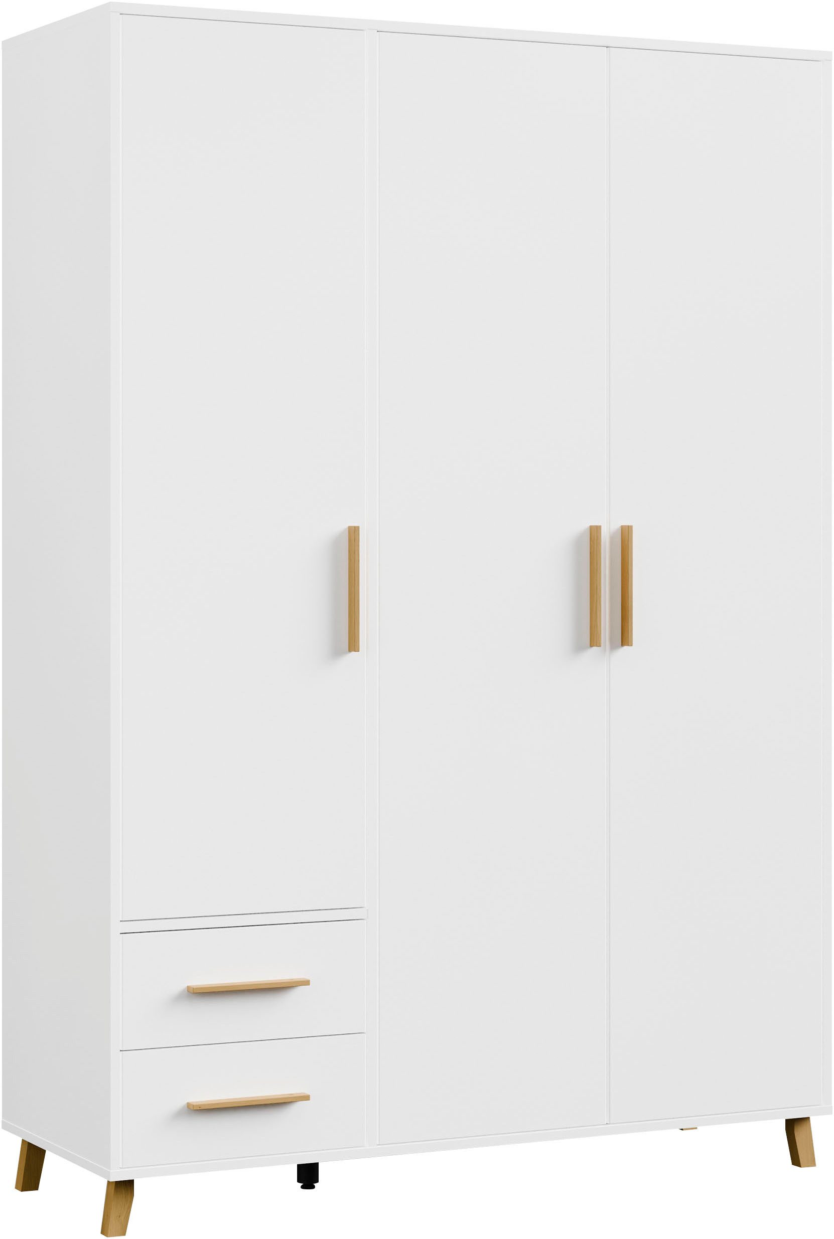 rauch Drehtürenschrank Kleiderschrank Schrank Garderobe SHINJO Breiten 93/140/187 cm (in 3 verschiedenen Ausstattungen BASIC/CLASSIC/PREMIUM) Griffe und Füße aus Massivholz mit 2 Schubladen MADE IN GERMANY