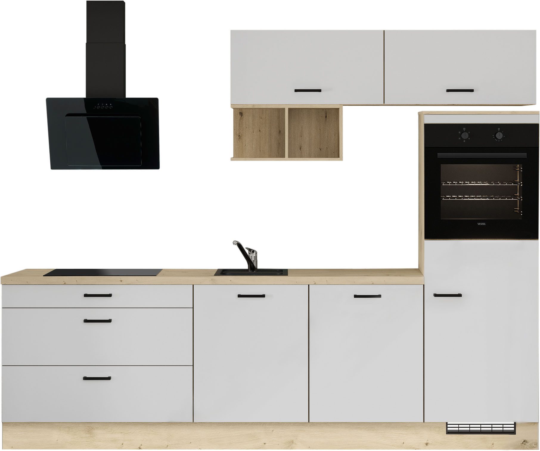 IMPULS KÜCHEN Küchenzeile München, Ausrichtung wählbar, Schubkästen mit Soft-Close, (Set), in verschiedenen Farben erhältlich, Breite 280 cm