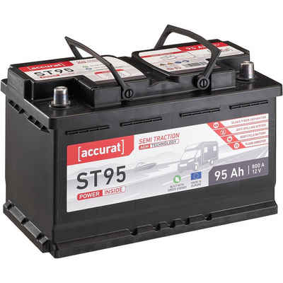 accurat 12V 95Ah AGM Versorgungsbatterie für Wohnmobil und Versorger Batterie, (12 V V)