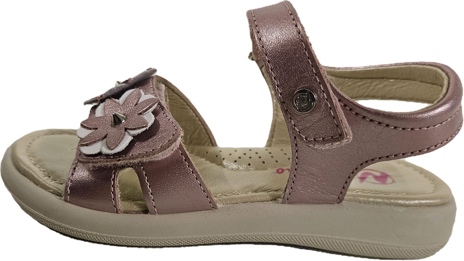 Naturino Mädchen Nappa Leder Laminato Rosa Blumen Gr. 29 Sandale aus echtem Leder