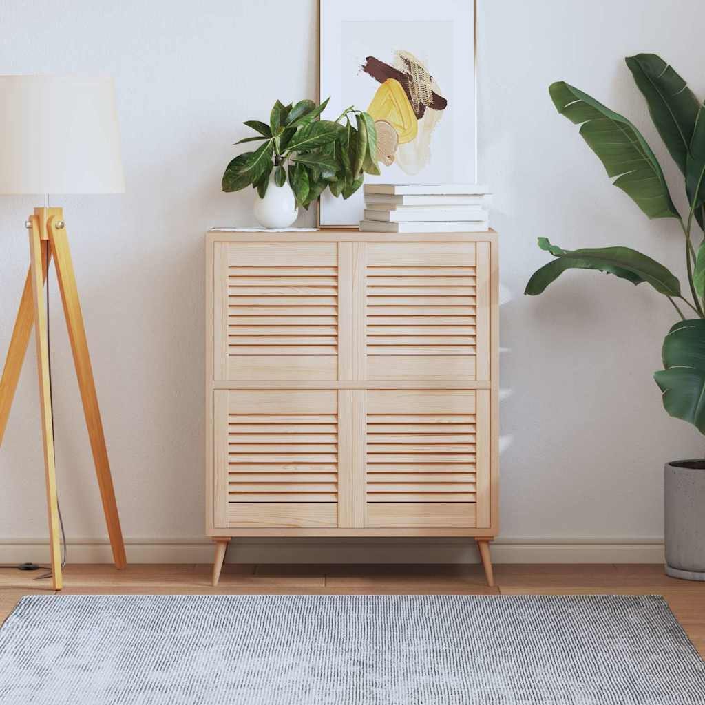 vidaXL Schranktür vidaXL Lamellierte Türen mit Tür 4 Stk. Natur 39,5 x 39,4 cm