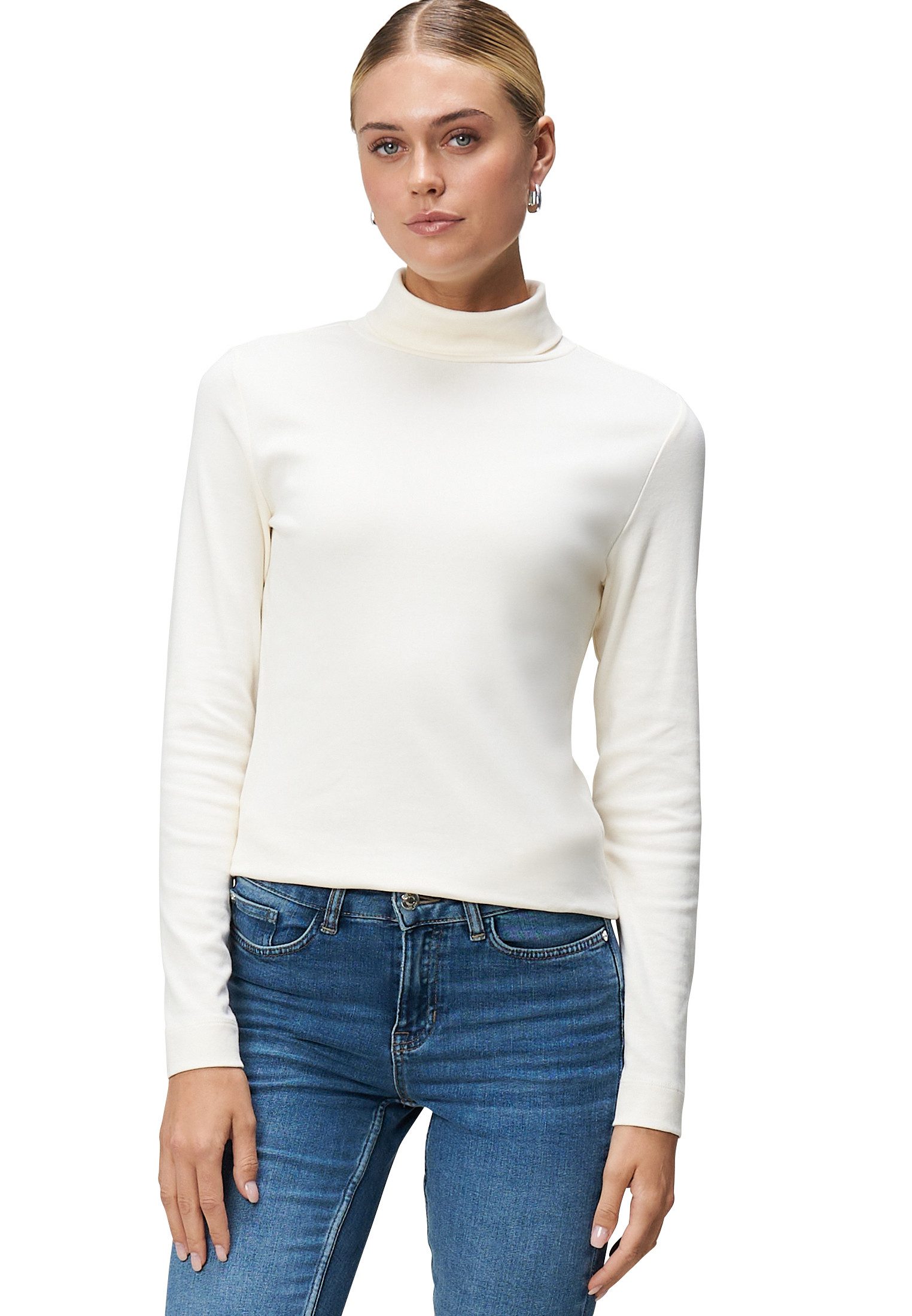 Zero Kurzarmshirt Damen Rollkragenshirt mit langen Ärmeln (1-tlg) Plain/ohne Details