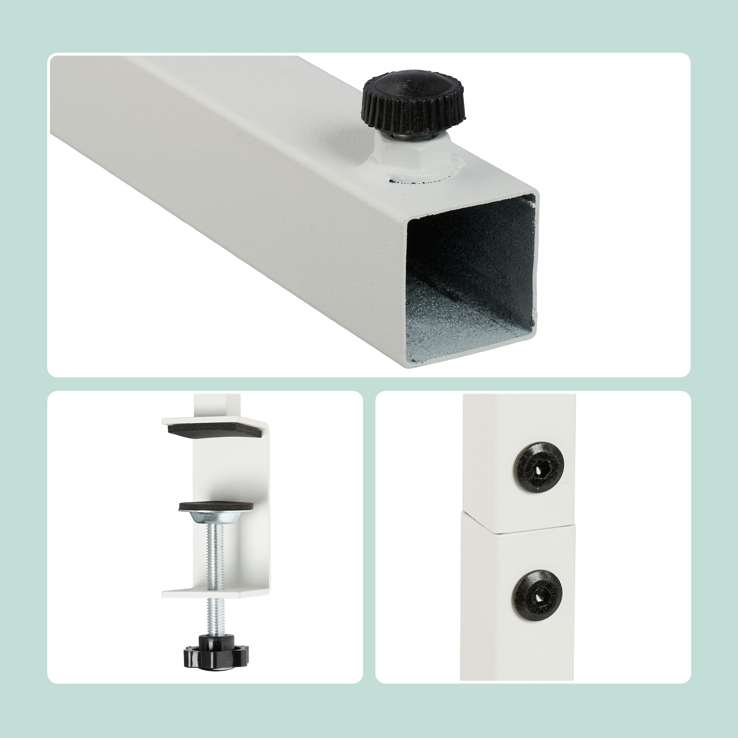 relaxdays Dekoobjekt Ausziehbarer Tischbogen mit 2 Stangen, weiß