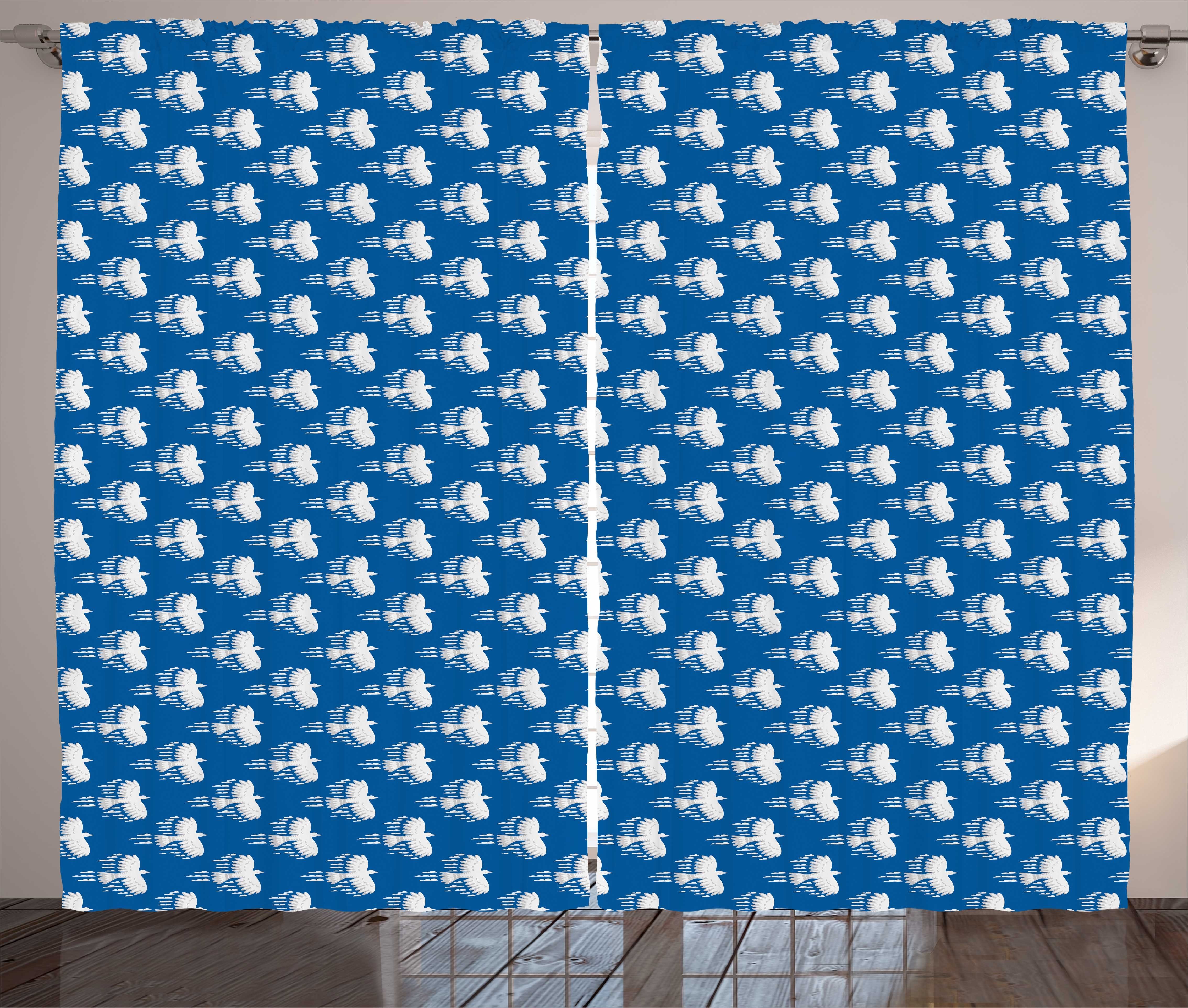 Gardine Schlafzimmer Kräuselband Vorhang mit Schlaufen und Haken, Abakuhaus, Blauer Himmel Wolken in Tierförmigen