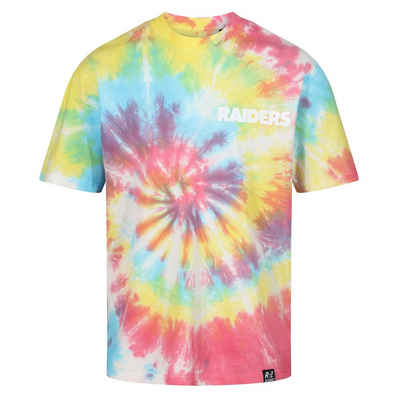 Recovered Print-Shirt Las Vegas Raiders - NFL - Tie-Dye Relaxed T-Shirt, Rainbow-S