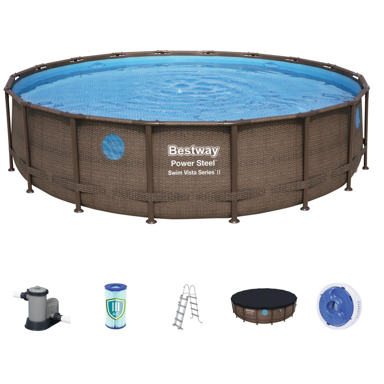 Bestway Framepool Bestway Power Steel Swim Vista Series 56725 488x122cm Pool Set rund (Bestway Pool Set 56725 488x122cm)