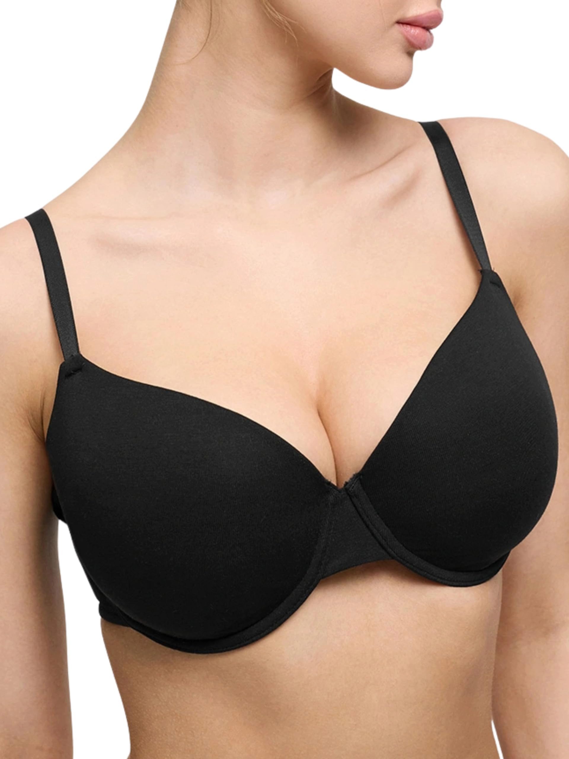 cfab by creamy fabrics Push-up-BH Baumwoll-T-Shirt Bügel-BH-Schwarz-75C (1- günstig online kaufen