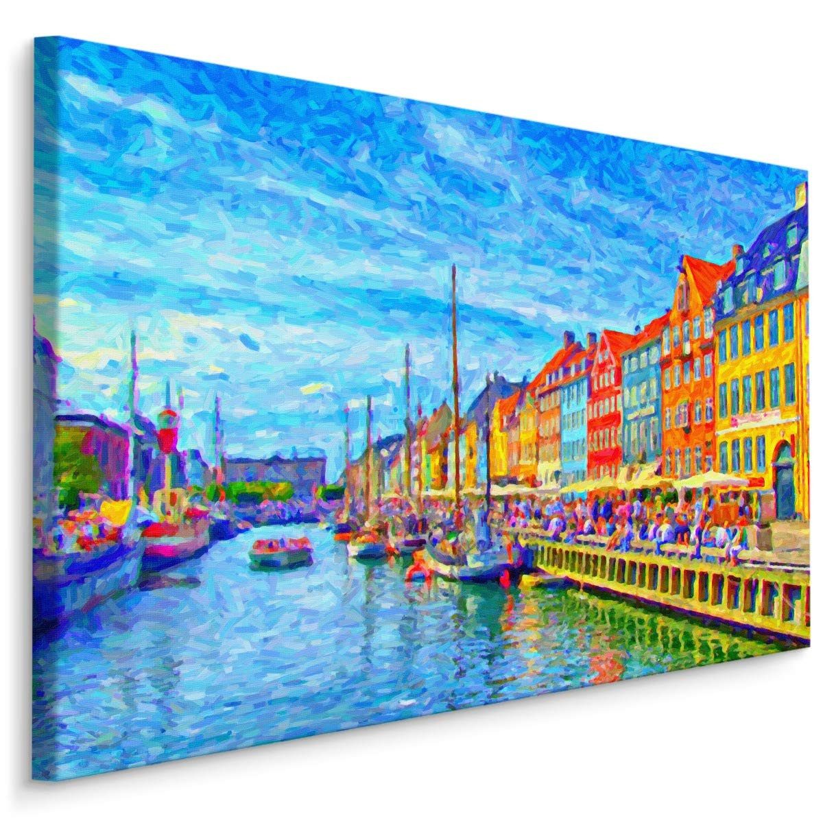 Muralo Leinwandbild Architektur – Leinwandbild Wandbild Kunstdruck Wohnzimmer, Gebäude (1 St), Kopenhagen – Stadt – Architektur, 30 x 20 cm, aufhängefertig